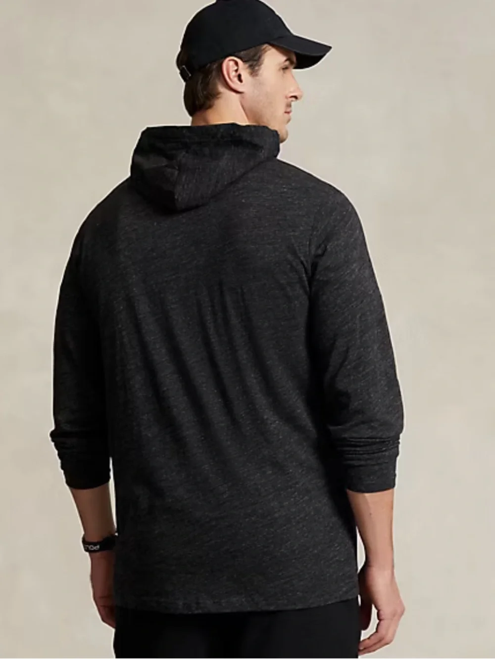 Polo Ralph Lauren Men's Big & Tall Jersey Hooded T-Shirt Sz 3XB Black Marl
